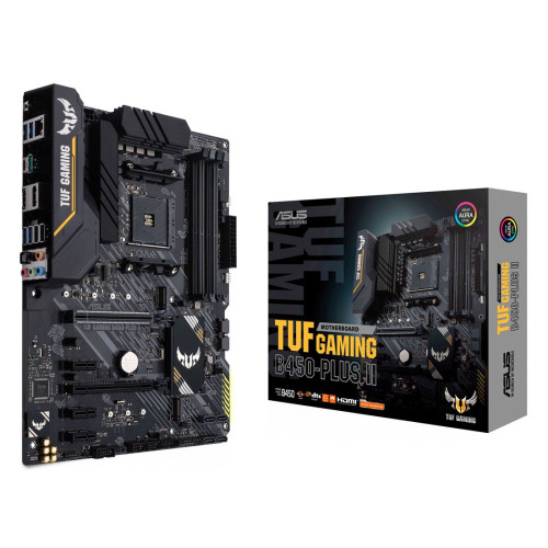Дънна платка ASUS TUF GAMING B450-PLUS II, AM4, B450, 4xDIMM, DDR4, до 128GB, M.2, 90MB1650-M0EAY0