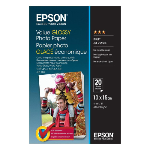 Фотохартия EPSON Value Glossy Photo Paper, 10x15см, 20 л.