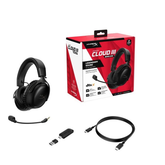 Безжични слушалки HyperX Cloud III Wireless, Black