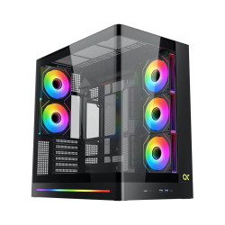 Кутия за компютър PANO II AIR EN48517, 2 x USB 3.0, USB Type-C, мрежест горен панел, Black