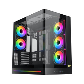 Кутия за компютър PANO II AIR EN48517, 2 x USB 3.0, USB Type-C, мрежест горен панел, Black