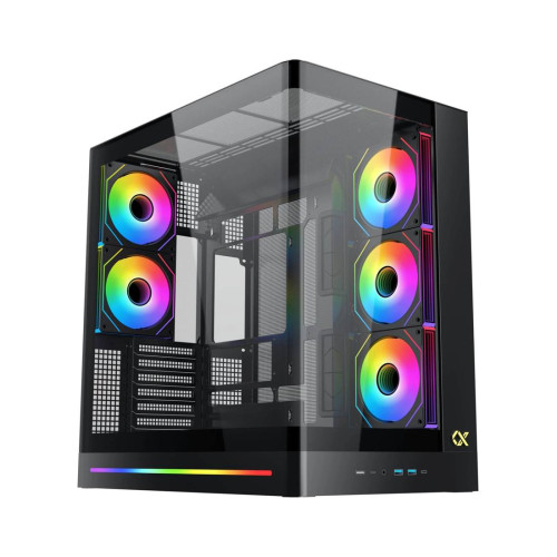Кутия за компютър PANO II AIR EN48517, 2 x USB 3.0, USB Type-C, мрежест горен панел, Black