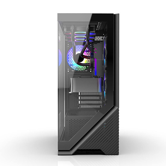 Кутия за компютър TrendSonic Trendsonic V-Gaming Artemis, FC-AR17A, 7 Slots, 1 x Type-C, 2 x USB 3.0, 4 x ARGB, Remote, Black