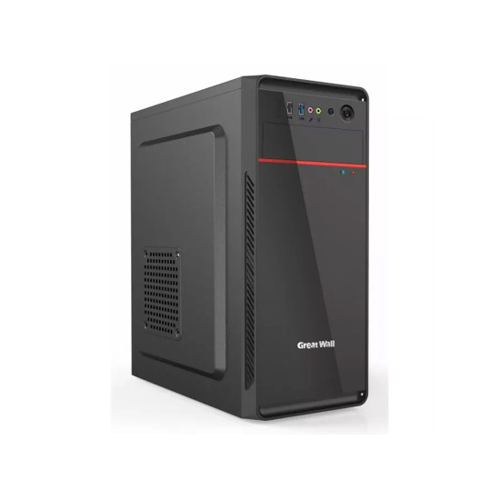 Кутия за компютър VLINE K23, 2x3.5" HDD, 2x2.5"SSD, 1x5.25", USB 1.0x1,USB 3.0x2,Slots 7, 20+4pin, 4xSATA, no PSU, 120mm, Black