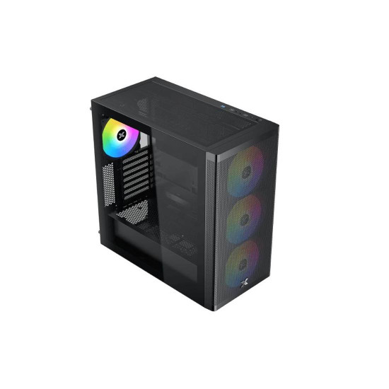 Кутия за компютър Xigmatek Osiris, 1 x USB 3.0, 2 x USB 2.0, ARGB контролер с дистанционно управление, Black