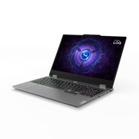 Лаптоп Lenovo LOQ, Intel Core i5-13450HX, 15.6 инча FHD 144Hz sRGB, 24GB DDR5, 512GB SSD, RTX4050 6GB, Luna Grey