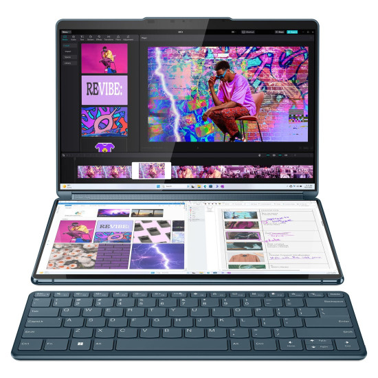 Лаптоп Lenovo Yoga Book 9, Intel Ultra 7 155U, 2x13.3 инча 2.8k OLED Touch, 32GB DDR5, 1TB SSD, Windows 11 Pro