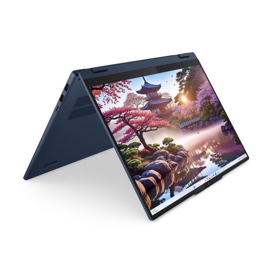 Лаптоп LENOVO IdeaPad 5 2-in-1, AMD Ryzen AI 5 340, 16 инча WUXGA, тъчскрийн, 16GB DDR5 RAM, 512GB SSD, Cosmic Blue, Windows 11 Home + Pen