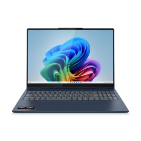 Лаптоп LENOVO IdeaPad 5 2-in-1, AMD Ryzen AI 5 340, 16 инча WUXGA, тъчскрийн, 16GB DDR5 RAM, 512GB SSD, Cosmic Blue, Windows 11 Home + Pen