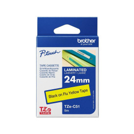Лента BROTHER P-Touch TZE-C51, black on yellow, 24 mm