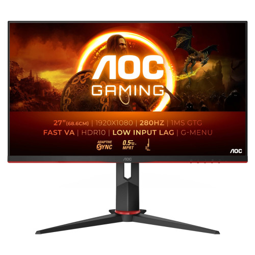 Монитор AOC 27G2ZN3/BK, 27 инча, VA WLED, FHD, 280Hz