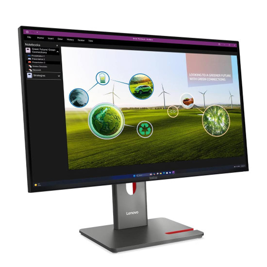 Монитор LENOVO ThinkVision P27Q-40, 27 инча, 2560 x 1440, IPS, 120Hz, USB-C 15W, Daisy Chain, KVM/eKVM, фабрично калибриран панел