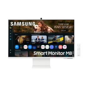 Монитор Samsung Smart Monitor M8 LS32FM801UUXDU, 32 инча, VA, 4K UHD, 60Hz, HDR10, USB-C, Wi-Fi, Bluetooth, Tizen OS