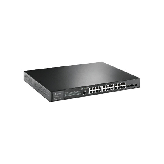 Суич TP-Link TL-SG3428XMP, 24 порта Gigabit PoE Plus, 4 порта 10G SFP Plus, L2 Plus, Omada SDN
