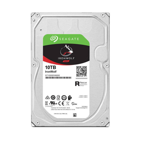 Вътрешен твърд диск SEAGATE Ironwolf NAS, ST10000VN000, 10TB, 7200rpm, 256MB кеш, 3.5 инча - (4 броя)
