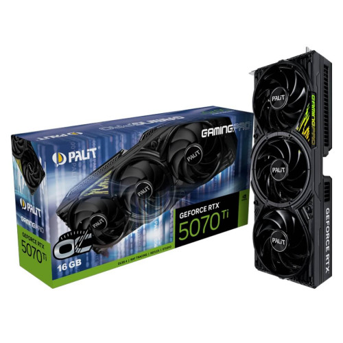 Видеокарта Palit GeForce RTX 5070 Ti GamingPro OC, 16GB GDDR7, 256-bit, 1x HDMI 2.1b, 3x DisplayPort 2.1b