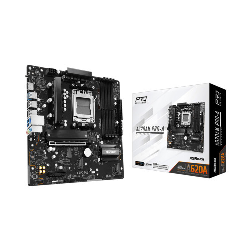 Дънна платка ASRock A620AM Pro-A, Micro ATX, Socket AM5, 4x DDR5