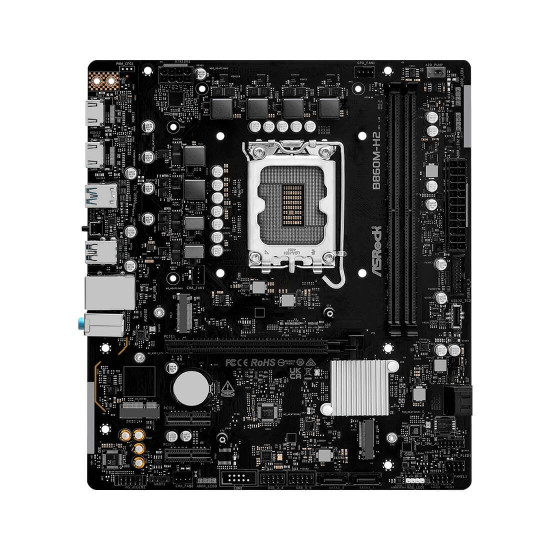 Дънна платка ASRock B860M-H2, LGA1851, DDR5, Micro ATX, HDMI, USB 3.2, SATA3, PCIe Gen5, M.2, Realtek LAN