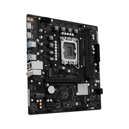 Дънна платка ASRock B860M-H2, LGA1851, DDR5, Micro ATX, HDMI, USB 3.2, SATA3, PCIe Gen5, M.2, Realtek LAN