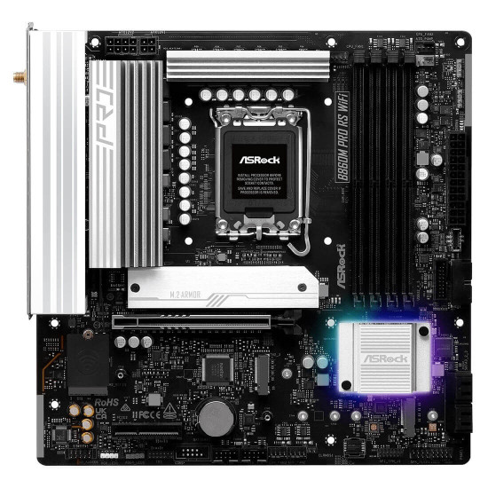 Дънна платка ASRock B860M Pro RS Wi-Fi, BT, ATX, PCIe 5.0, 4 x DDR5, LGA1851