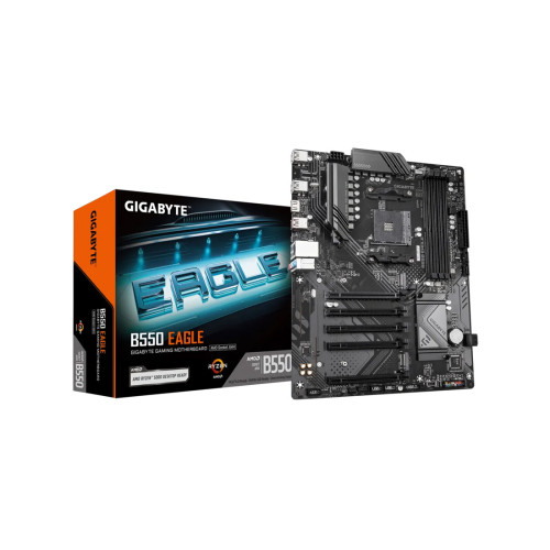 Дънна платка Gigabyte B550 EAGLE, AM4, ATX, DDR4, PCIe 4.0, M.2, HDMI, USB 3.2, RGB Fusion