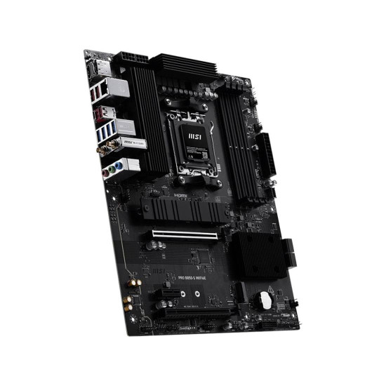Дънна платка MSI PRO B850-S WIFI6E, ATX, AM5, DDR5, 2 x PCIe x16, 2 x M.2, 4 x USB 5 Gbps, 3 x USB 10 Gbps, 2.5G LAN, Wi-Fi 6E, Bluetooth