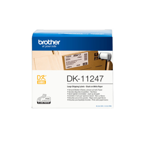 Етикети Brother DK-11247, 103mm x 164mm, 180 броя, White