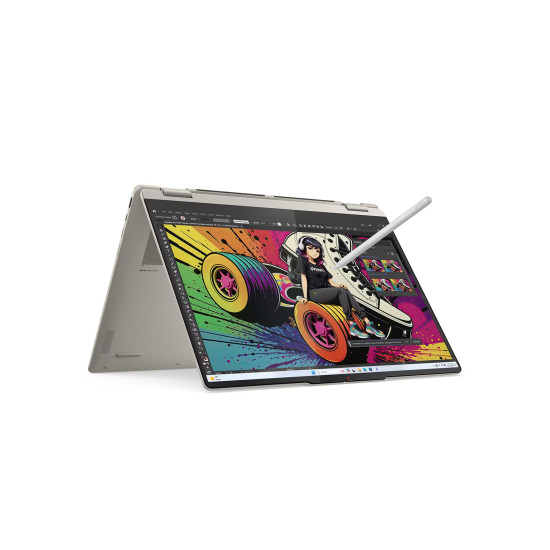 Лаптоп Lenovo Yoga 7 2-in-1 16AKP10, AMD Ryzen AI 7 350, 16" 2.8K OLED Touch, 32GB LPDDR5x, 1TB SSD, Windows 11 Home, Seashell