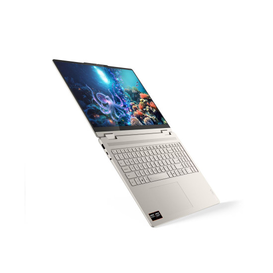 Лаптоп Lenovo Yoga 7 2-in-1 16AKP10, AMD Ryzen AI 7 350, 16" 2.8K OLED Touch, 32GB LPDDR5x, 1TB SSD, Windows 11 Home, Seashell
