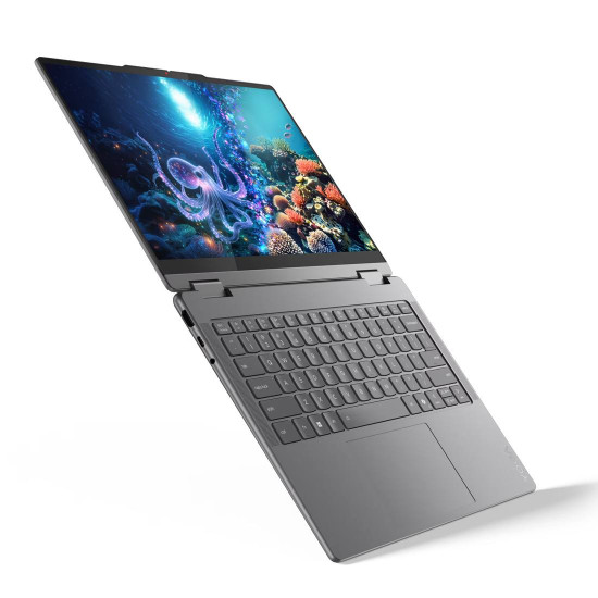 Лаптоп LENOVO Yoga 7 2-in-1 Intel Core Ultra 7 258V, 14 инча, 2.8K OLED, 500N, 120Hz, Touch, 32GB DDR5, 1TB SSD, Windows 11 Home, Luna Grey