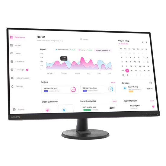 Монитор LENOVO D32-45, 31.5 инча, VA, FHD, 60Hz, 4ms, HDMI, DP