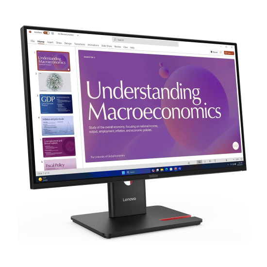 Монитор LENOVO ThinkVision T24D-40, 23.8 инча, IPS, 120Hz, 1920x1080, USB-C 96W, Daisy Chain, Speakers 2x2W