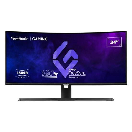 Монитор VIEWSONIC VX3418-2KPC, 34 инча, 21:9, 3440x1440, VA, 144Hz, 1ms, Adaptive Sync, 2 x HDMI, 2 x DisplayPort