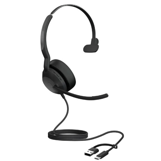 Слушалки JABRA Evolve2 50 UC Stereo, USB-C/USB-A
