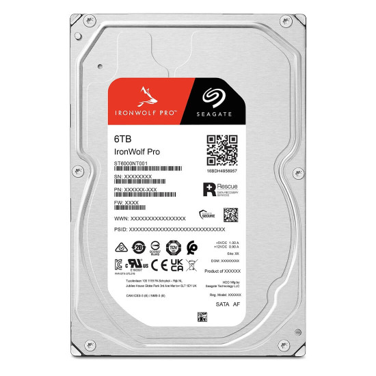 Вътрешен твърд диск SEAGATE IronWolf PRO Enterprise ST6000NT001, 6TB, 7200rpm, 6Gb/s SATA, 256MB, 3.5 инча - (2 броя)