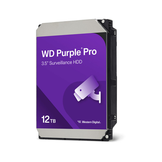 Вътрешен твърд диск WD Purple Pro, 12TB, 3.5 инча, SATA, 7200 rpm, 512MB кеш, WD122PURP