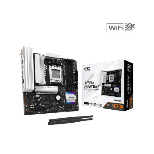 Дънна платка ASRock A620AM Pro RS WiFi, Micro ATX, Socket AM5, 4x DDR5
