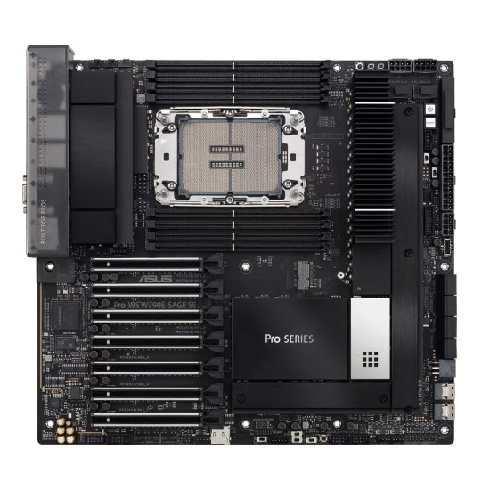 Дънна платка ASUS PRO WS W790E-SAGE SE, LGA4677, ATX, 8xDDR4, 7xPCIe 4.0 x16, 8xSATA, 3xM.2