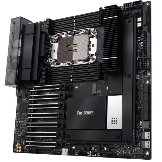 Дънна платка ASUS PRO WS W790E-SAGE SE, LGA4677, ATX, 8xDDR4, 7xPCIe 4.0 x16, 8xSATA, 3xM.2