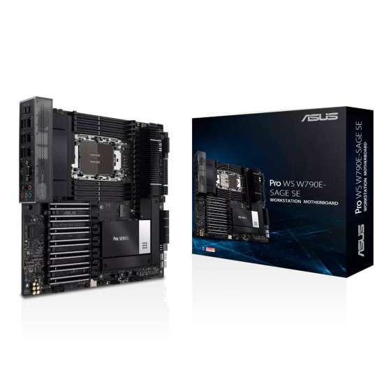 Дънна платка ASUS PRO WS W790E-SAGE SE, LGA4677, ATX, 8xDDR4, 7xPCIe 4.0 x16, 8xSATA, 3xM.2