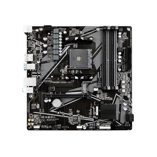 Дънна платка Gigabyte A520M DS3H V2 (rev. 1.0), AM4, Micro-ATX, DDR4, HDMI/DP, M.2, USB 3.2, GbE LAN