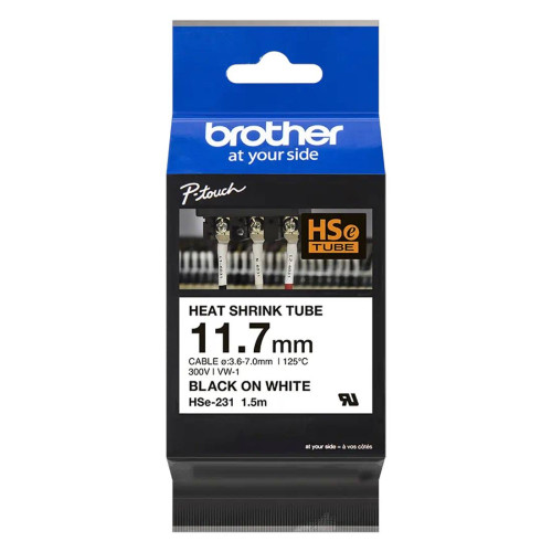 Касета с термосвиваем шлаух BROTHER, 11.7мм x 1.5м, за кабели 3.6-7мм