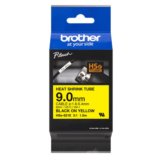 Касета с термосвиваем шлаух BROTHER Heat Shrink Tube, Black on Yellow, 9.0mm Касета с термосвиваем шлаух BROTHER Heat Shrink Tube, Black on Yellow, 9.0mm