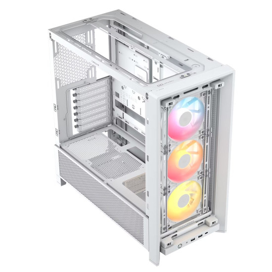 Кутия за компютър Corsair FRAME 4000D RS ARGB, Mid-Tower, White