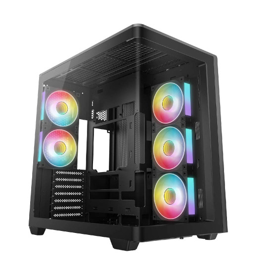 Кутия за компютър DeepCool CG590U 5F, Mid Tower, 2 x USB 3.0, 1 x USB Type-C Gen 2, 1 x Audio, Black