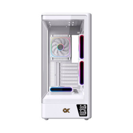 Кутия за компютър Moon DGT Arctic EN49668, USB 3.0, USB 2.0, извит панел от закалено стъкло, White
