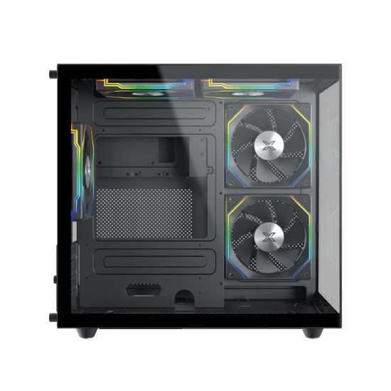 Кутия за компютър XIGMATEK Aqua M Lite, BK, MATX, U3x1 & U2x1, Front & Left TG, 4PCS G22A Reverse & 1PC G22A, ARGB Remote Control Box