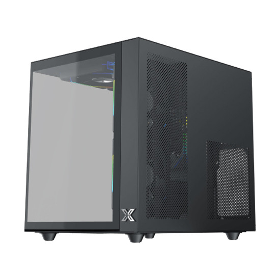 Кутия за компютър XIGMATEK Aqua M Lite, BK, MATX, U3x1 & U2x1, Front & Left TG, 4PCS G22A Reverse & 1PC G22A, ARGB Remote Control Box