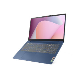 Лаптоп Lenovo IdeaPad Slim 3 15ABR8, AMD Ryzen 5 7520U, 15.6 инча FHD IPS, 16GB LPDDR5, 512GB SSD, AMD Radeon 610M, Abyss Blue