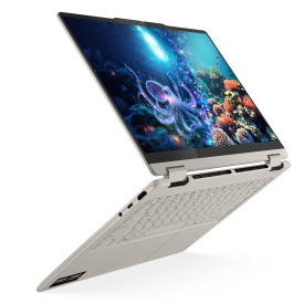 Лаптоп Lenovo Yoga 7 2-in-1, AMD Ryzen AI 7 350, 16 инча 2.8K OLED 500N 120Hz Тъч, 32GB DDR5x, 1TB SSD, Windows 11 Home, Seashell + Pen